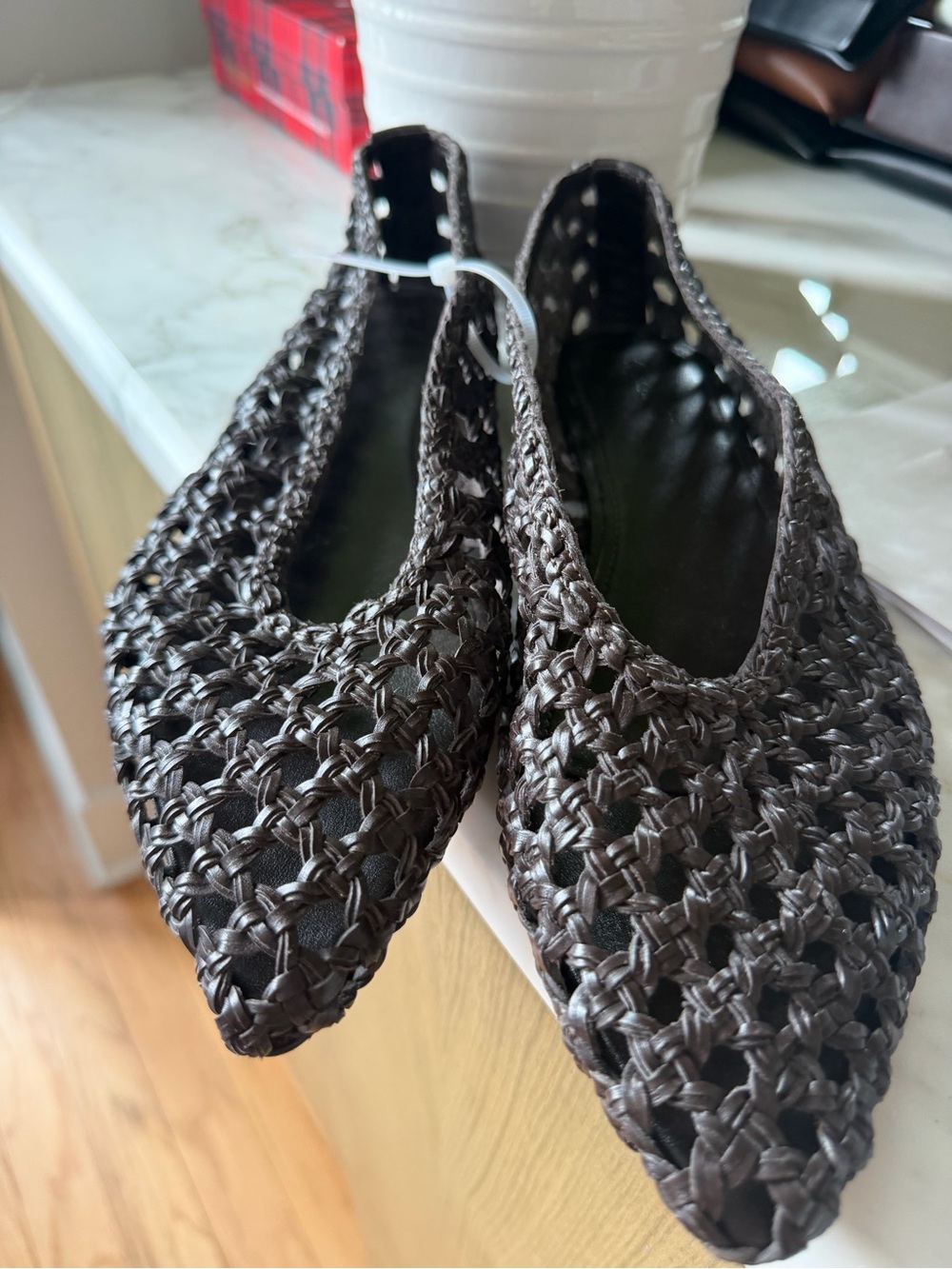 Madewell Brown Braided Pointed-Toe Flats - Picture 2 of 9